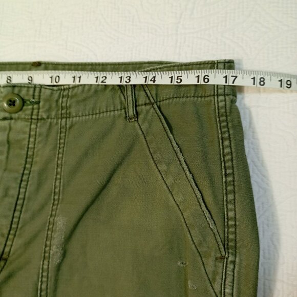 Free People Green Pacific Womens Green Cropped Cotton Pants Size 31 - Picture 9 of 11